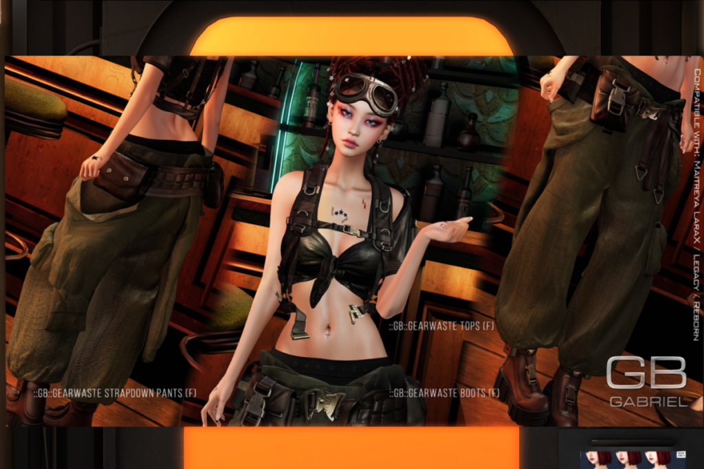 Gearwaste Tops, Pants, &amp; Boots - MaitreyaX/Reborn, L$220-L$320 each/L$450-L$850 each FP