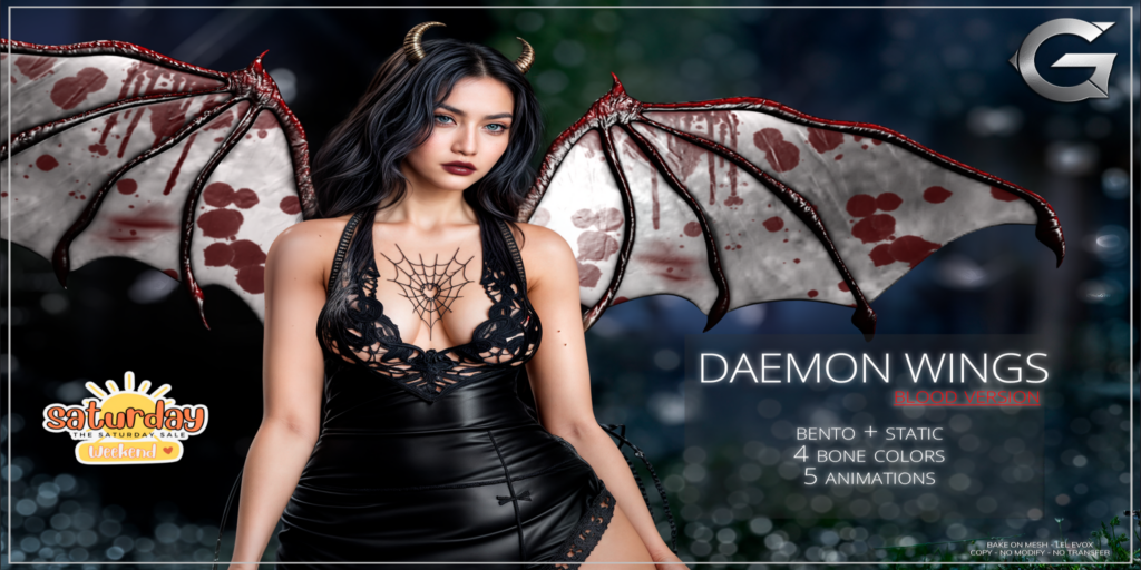Demon Wings	&lt;a href=&quot;http://maps.secondlife.com/secondlife/Spruce%20Peak/211/193/24&quot; target=&quot;_blank&quot;&gt;Teleport&lt;/a&gt;
