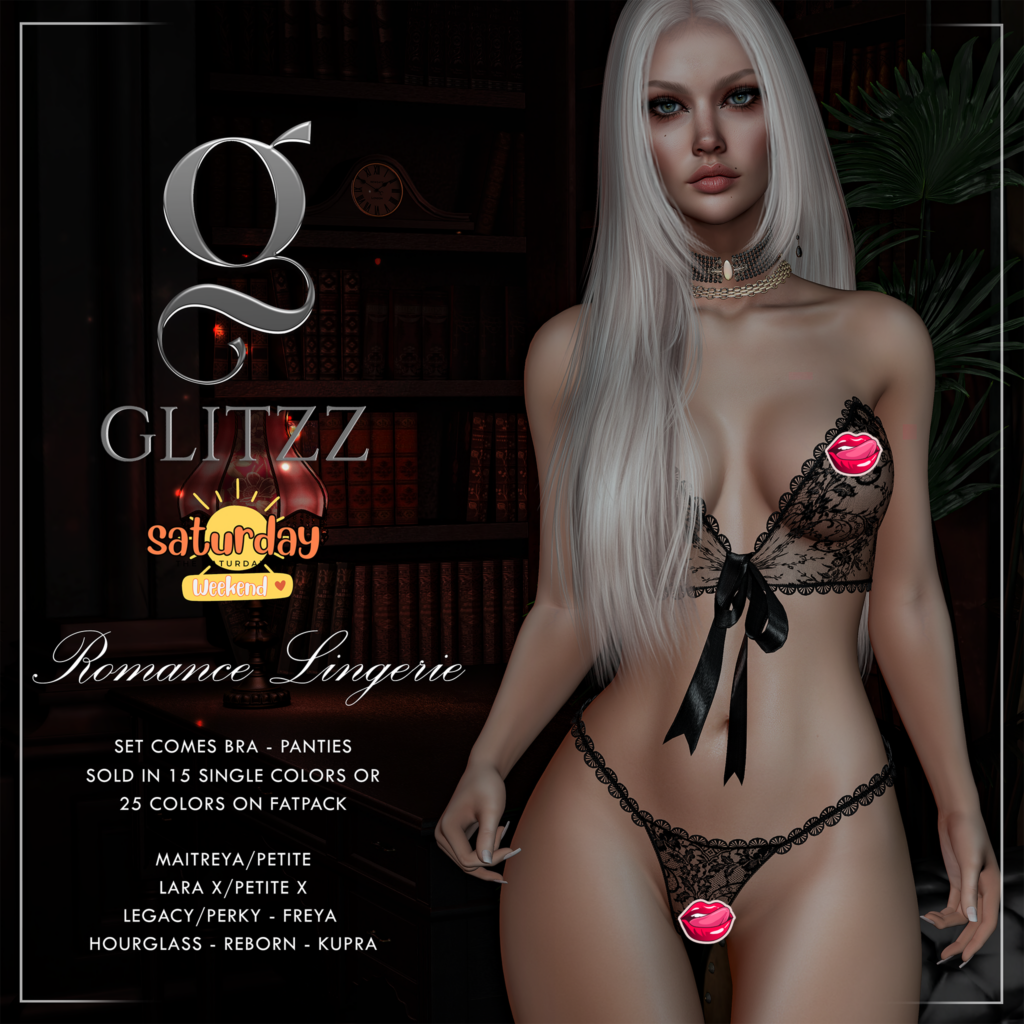 Romance Lingerie - Freya/Hourglass/Inithium/Legacy/Maitreya/Reborn/+mods	&lt;a href=&quot;http://maps.secondlife.com/secondlife/Glitzz/128/127/403&quot; target=&quot;_blank&quot;&gt;Teleport&lt;/a&gt;