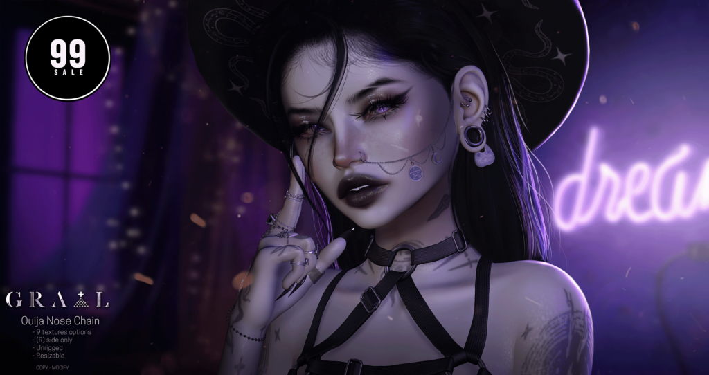 Ouija Nose Chain Accessory	&lt;a href=&quot;http://maps.secondlife.com/secondlife/Hell%20Fire/19/103/503&quot; target=&quot;_blank&quot;&gt;Teleport&lt;/a&gt;