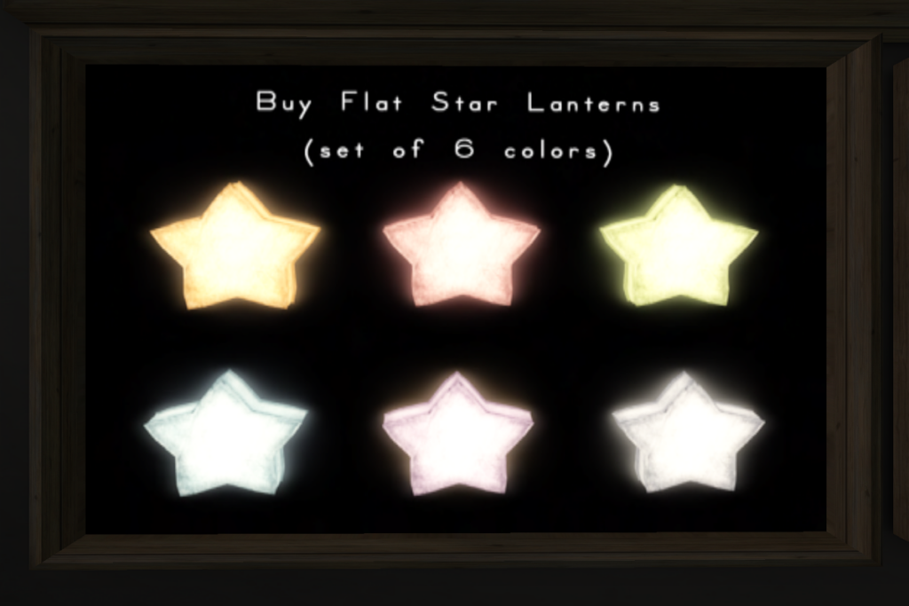 Dream Lantern Stars - Flat	&lt;a href=&quot;http://maps.secondlife.com/secondlife/Eternal%20Dream/44/92/22&quot; target=&quot;_blank&quot;&gt;Teleport&lt;/a&gt;
