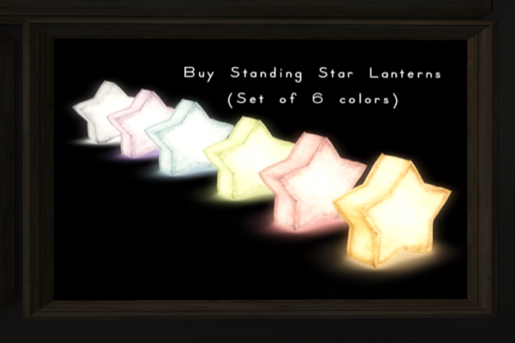 Dream Lantern Stars - Standing	&lt;a href=&quot;http://maps.secondlife.com/secondlife/Eternal%20Dream/44/92/22&quot; target=&quot;_blank&quot;&gt;Teleport&lt;/a&gt;