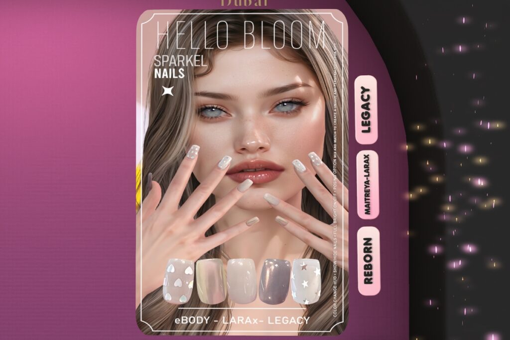 Sparkel Mesh Nails - Legacy/MaitreyaX/Reborn, L$250 each