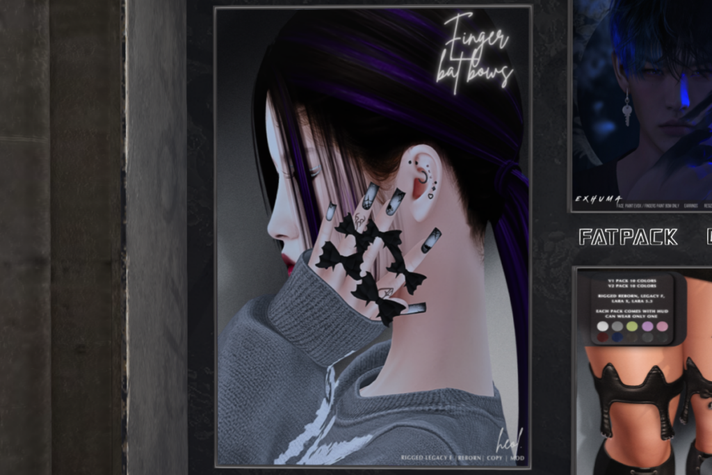 Finger Bat Bows - Legacy/Reborn, L$299