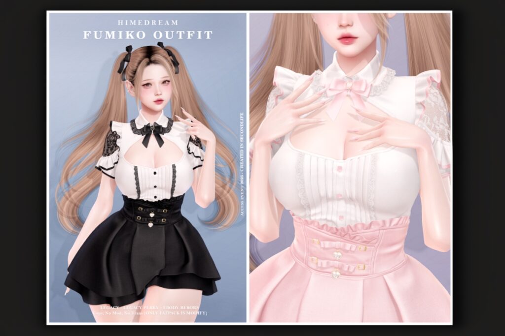 Fumiko Outfit - Legacy/Reborn/+mods, L$250 each/L$1650 FP