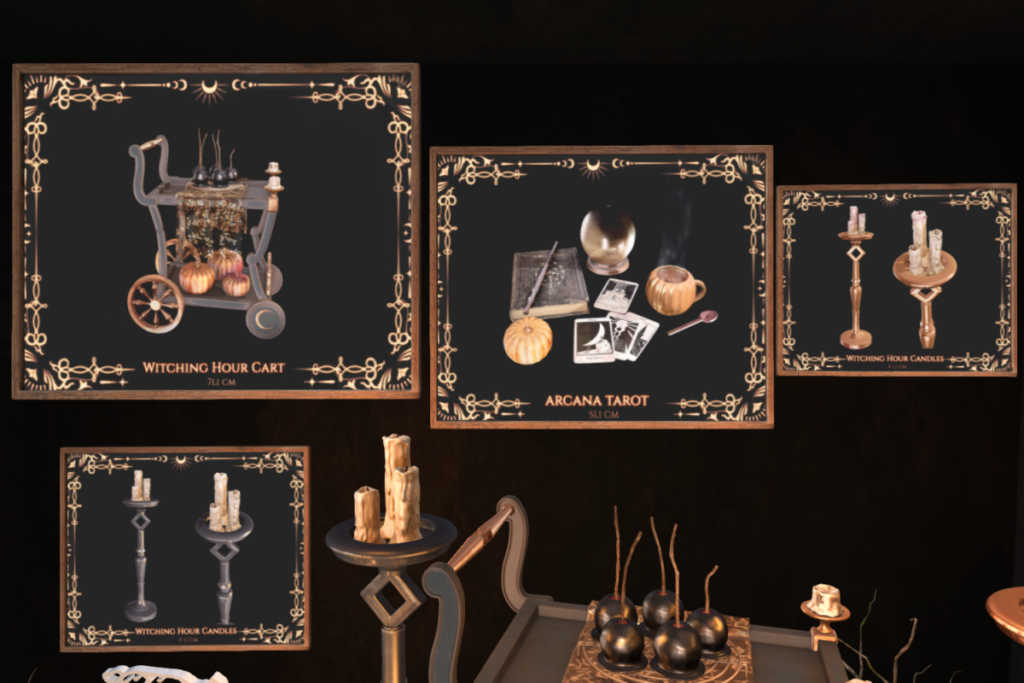 Witching Hour Cart, Candles and Arcana Tarot, L$330-L$445 each