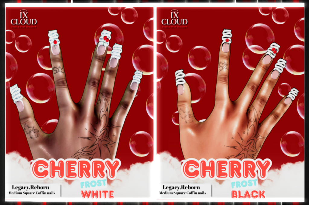 Cherry Frost Nails - Legacy/Reborn, L$199 each