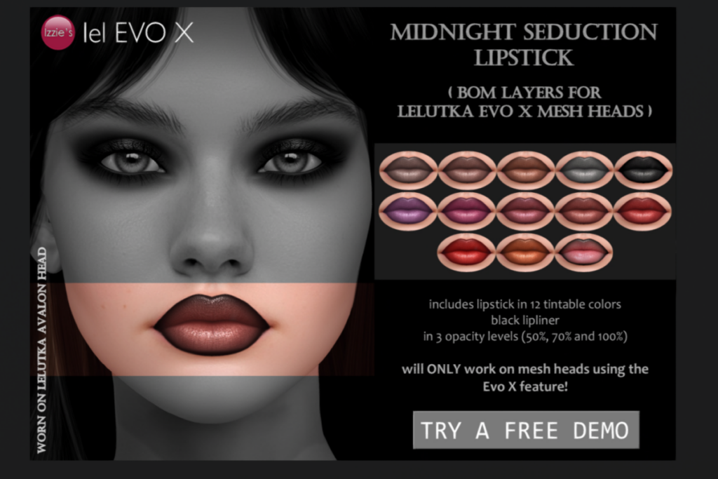 Midnight Seduction Lipstick - Evo X, L$199