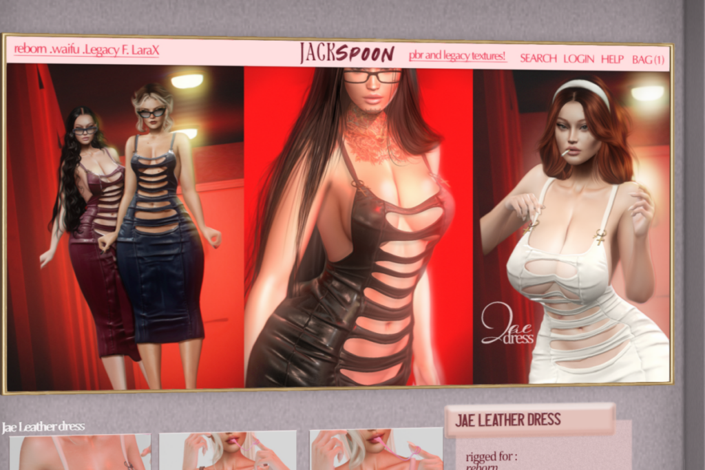 Jae Leather Dress -  - Legacy/MaitreyaX/Reborn/+mods, L$249 each/L$899 FP