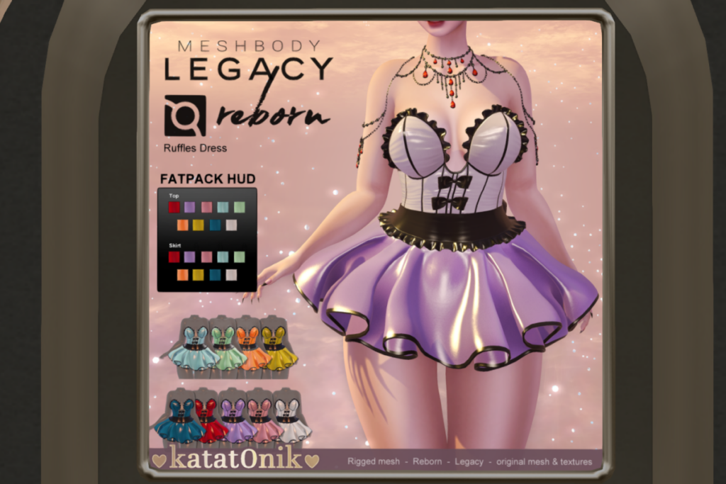 Ruffles Dress - Legacy/Reborn, L$400 each/L$1600 FP