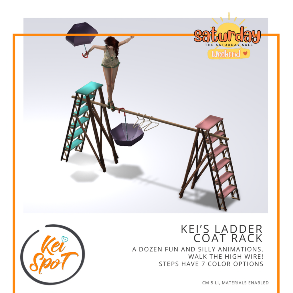 Ladder Coat Rack Decor &amp; Animations	&lt;a href=&quot;http://maps.secondlife.com/secondlife/Hardrada/90/104/3801&quot; target=&quot;_blank&quot;&gt;Teleport&lt;/a&gt;