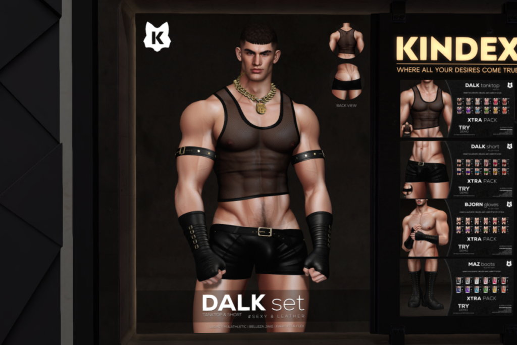 Dark Set - Jake/Kario Fit+Flex/Legacy/+mods, L$225-L$252 each/L$1674-L$1782 each FP