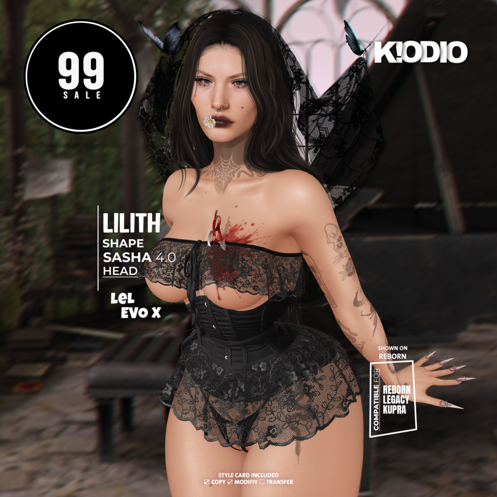 Lilith Shape - EvoX Sasha/Inithium/Legacy/Reborn	&lt;a href=&quot;http://maps.secondlife.com/secondlife/Esterwind/159/157/739&quot; target=&quot;_blank&quot;&gt;Teleport&lt;/a&gt;