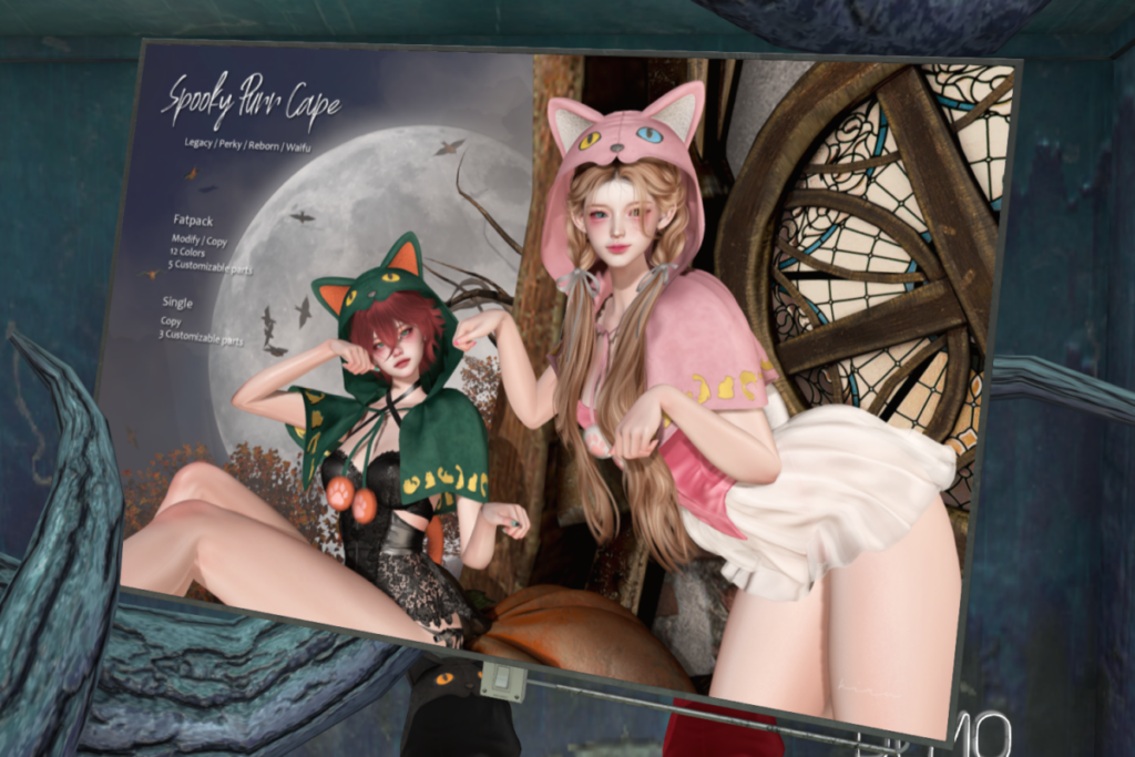 Spooky Purr Cape - Legacy/Reborn/+mods, L$280 each/L$1250 FP