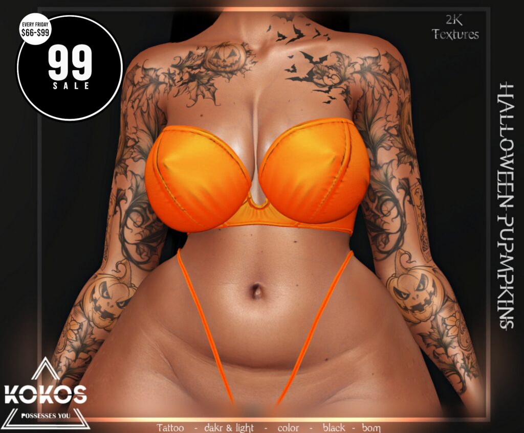 Halloween Pumpkins Tattoo - BOM	&lt;a href=&quot;http://maps.secondlife.com/secondlife/FamILY%20First/118/213/3902&quot; target=&quot;_blank&quot;&gt;Teleport&lt;/a&gt;