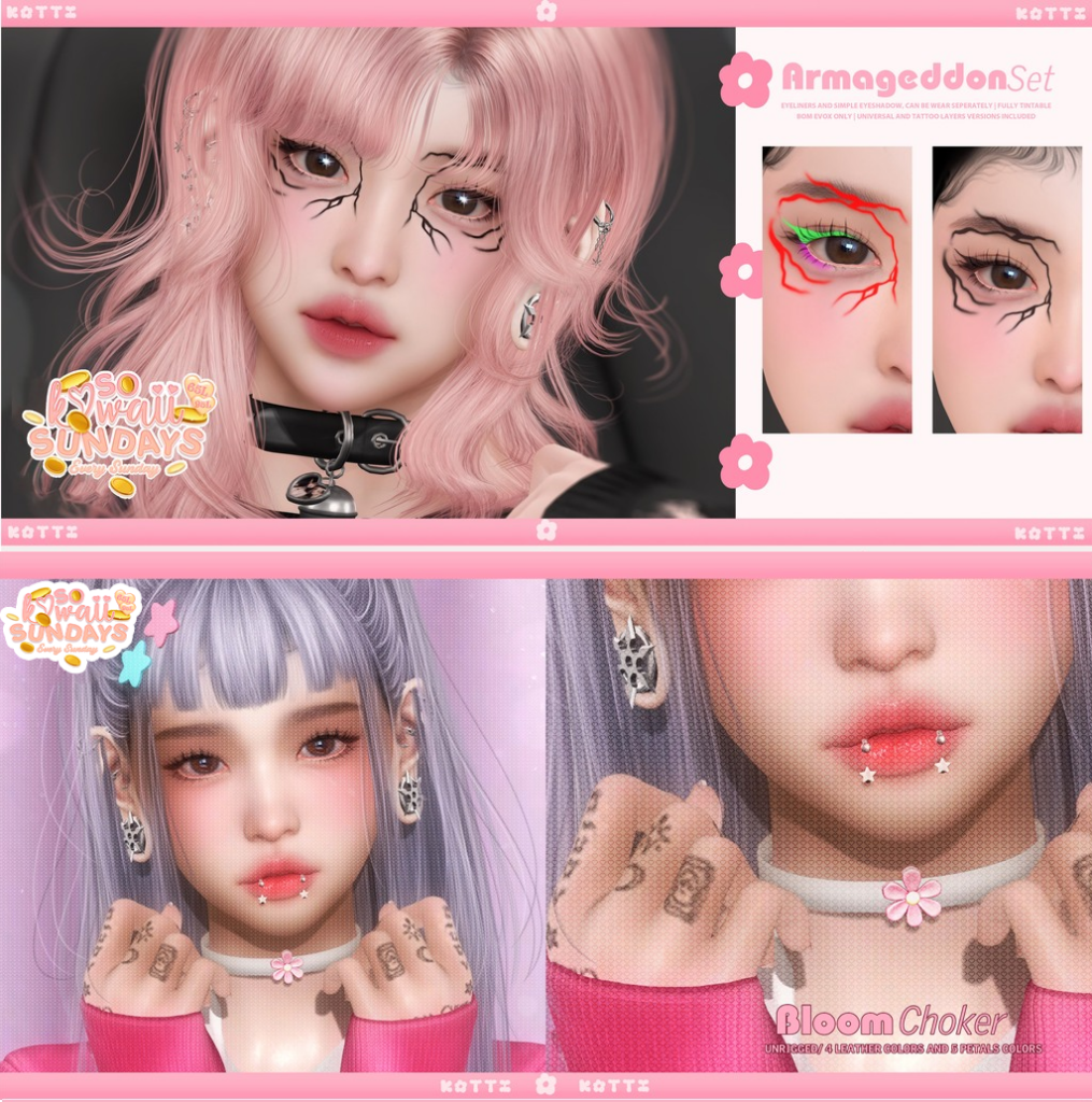 Armageddon Set Makeup - EvoX | Bloom Choker	&lt;a href=&quot;https://maps.secondlife.com/secondlife/Dark%20Desires/241/200/25&quot; target=&quot;_blank&quot;&gt;Teleport&lt;/a&gt;