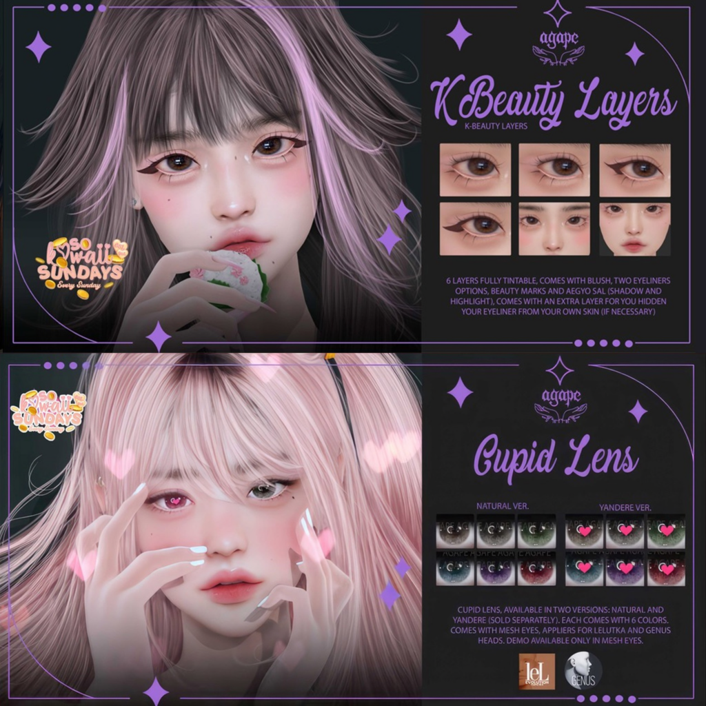 K Beauty Layers Cosmetics - EvoX | Cupid Lens Eyes - EvoX/Genus	&lt;a href=&quot;http://maps.secondlife.com/secondlife/Dark%20Desires/235/179/25&quot; target=&quot;_blank&quot;&gt;Teleport&lt;/a&gt;