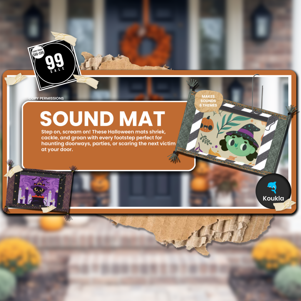 Sound Mat Doormat	&lt;a href=&quot;http://maps.secondlife.com/secondlife/ELEVEN/219/117/1399&quot; target=&quot;_blank&quot;&gt;Teleport&lt;/a&gt;