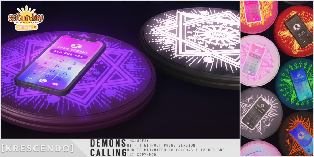 Demons Calling Decor Set	&lt;a href=&quot;http://maps.secondlife.com/secondlife/SkyBeam%20Hideaway/198/202/4022&quot; target=&quot;_blank&quot;&gt;Teleport&lt;/a&gt;