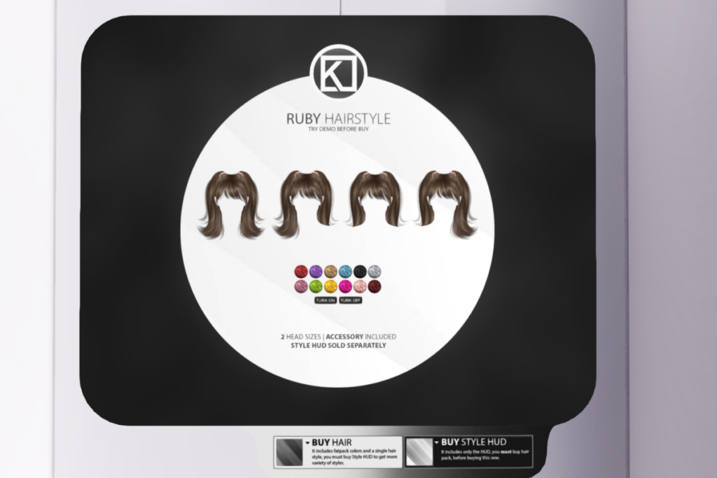 Ruby Hair, L$99-L$399 each