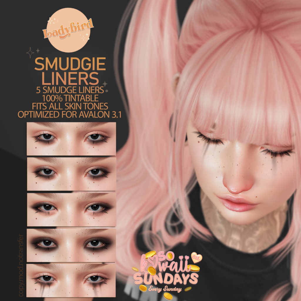 Smudgie Liners - EvoX	&lt;a href=&quot;http://maps.secondlife.com/secondlife/Applesauce/218/25/990&quot; target=&quot;_blank&quot;&gt;Teleport&lt;/a&gt;