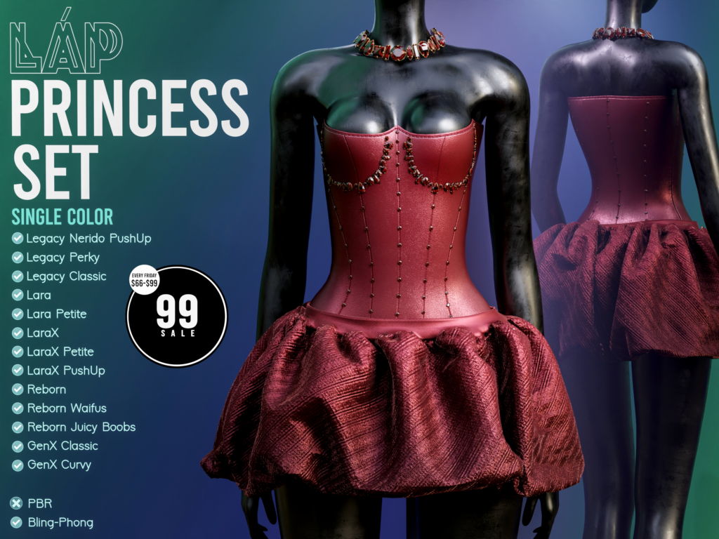 Princess Set Red - GenX/Legacy/Maitreya/Reborn/+mods	&lt;a href=&quot;http://maps.secondlife.com/secondlife/Triple%20Trouble/59/208/22&quot; target=&quot;_blank&quot;&gt;Teleport&lt;/a&gt;