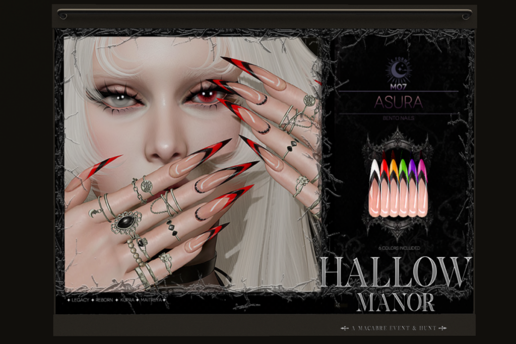 M07 Asura Nails - Inithium/Legacy/Maitreya/Reborn, L$220