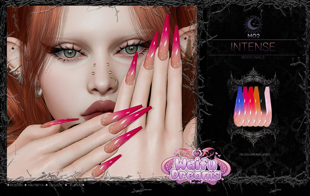 M02 Intense Nails - Inithium/Legacy/Maitreya/Reborn	&lt;a href=&quot;http://maps.secondlife.com/secondlife/Flamingo%20District/208/76/2203&quot; target=&quot;_blank&quot;&gt;Teleport&lt;/a&gt;