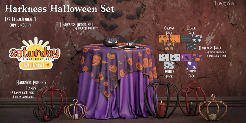 Harkness Halloween Set	&lt;a href=&quot;http://maps.secondlife.com/secondlife/Dark%20Desires/150/191/21&quot; target=&quot;_blank&quot;&gt;Teleport&lt;/a&gt;