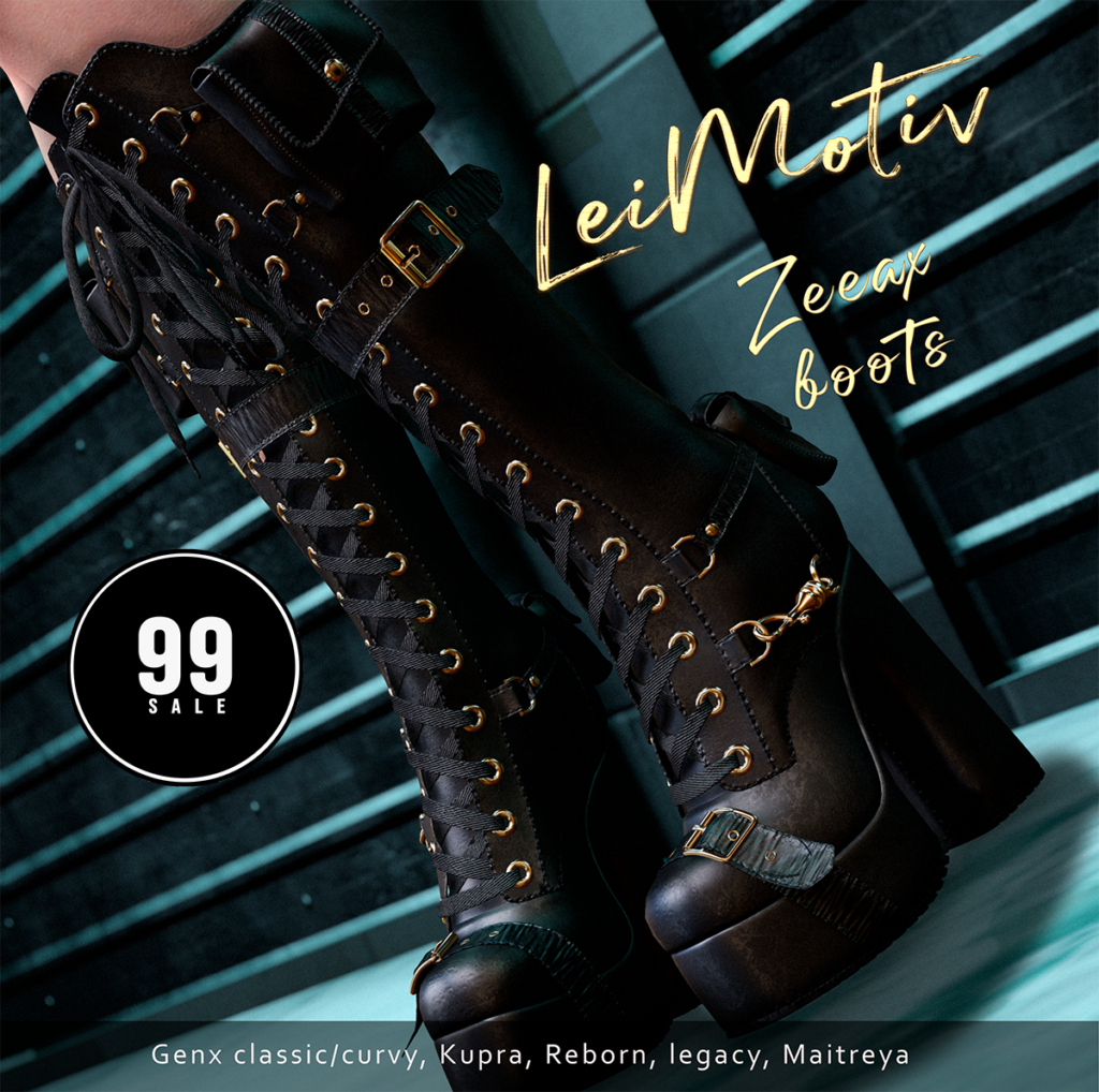 Zeeax Boots - GenX/Inithium/Legacy/Maitreya/Reborn	&lt;a href=&quot;http://maps.secondlife.com/secondlife/Violet%20Hill/66/72/2501&quot; target=&quot;_blank&quot;&gt;Teleport&lt;/a&gt;