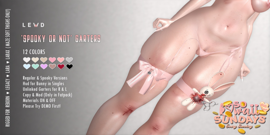 Spooky Or Not Garters for Maze Soft Thighs - Legacy/Maitreya/Reborn/+mods	&lt;a href=&quot;http://maps.secondlife.com/secondlife/Kawaii/126/214/1900&quot; target=&quot;_blank&quot;&gt;Teleport&lt;/a&gt;
