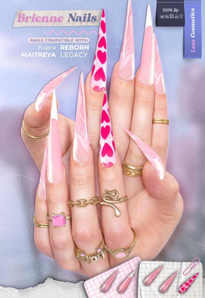 Brienne Nails - Inithium/Legacy/Maitreya/Reborn	&lt;a href=&quot;http://maps.secondlife.com/secondlife/Lino/228/42/2835&quot; target=&quot;_blank&quot;&gt;Teleport&lt;/a&gt;
