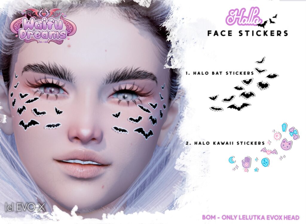 Halo Bat Stickers - EvoX | Halo Kawaii Stickers - EvoX	&lt;a href=&quot;http://maps.secondlife.com/secondlife/Moonwall/30/129/32&quot; target=&quot;_blank&quot;&gt;Teleport&lt;/a&gt;