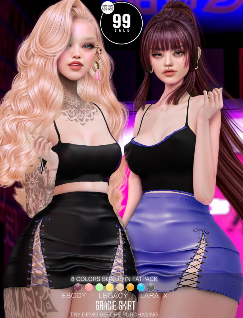 Gracie Skirt - Legacy/MaitreyaX/Reborn	&lt;a href=&quot;http://maps.secondlife.com/secondlife/Crystal%20Isle/132/129/60&quot; target=&quot;_blank&quot;&gt;Teleport&lt;/a&gt;