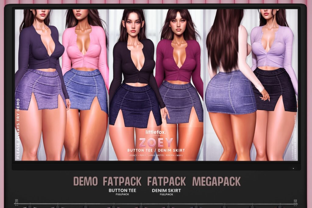 Zoey Outfit - Legacy/MaitreyaX/Reborn/+mods, L$279 each/L$1499 each FP/L$1999 MP