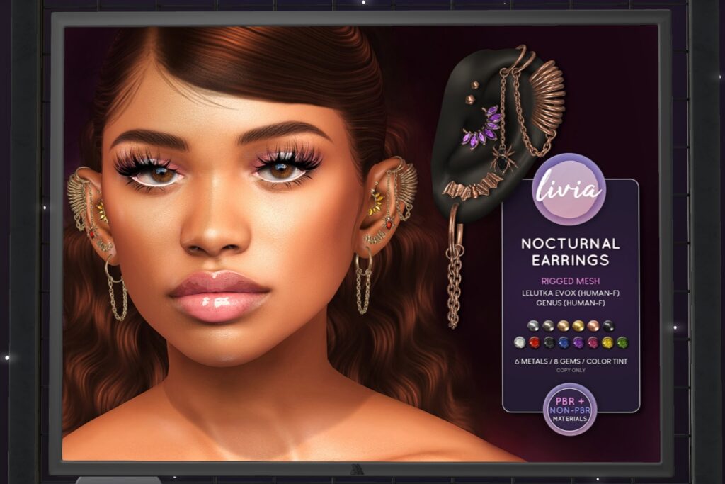 Nocturnal Earrings - EvoX Human F/Genus Human F, L$299 FP