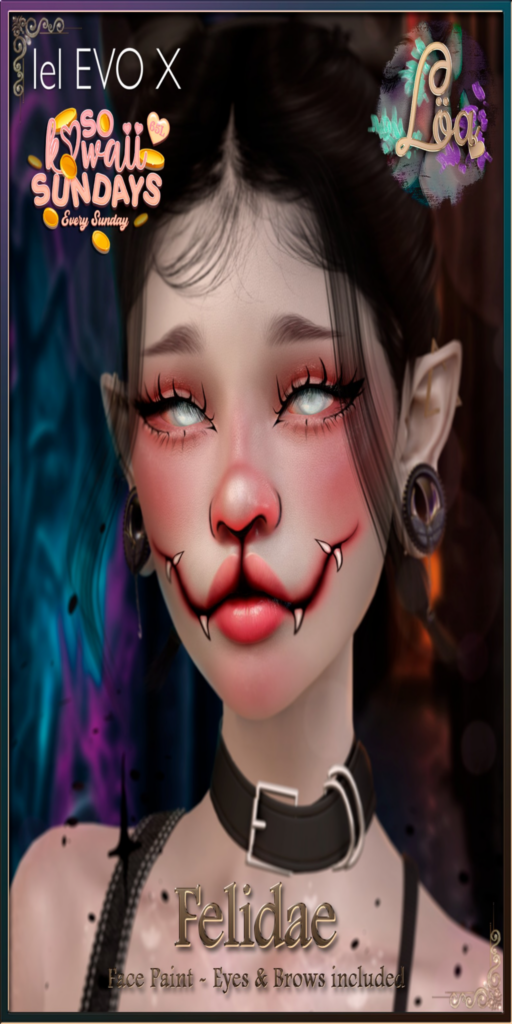 Felidae Face Paint with Eyes &amp; Brows - EvoX	&lt;a href=&quot;http://maps.secondlife.com/secondlife/xLUMINOUS%20HALLWAYx/98/204/21&quot; target=&quot;_blank&quot;&gt;Teleport&lt;/a&gt;