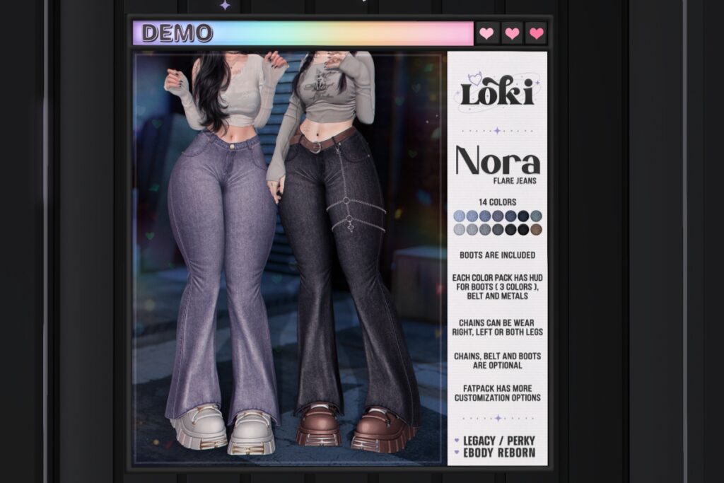 Nora Jeans &amp; Boots - Legacy/Reborn/+mods, L$299 each/L$1399 FP