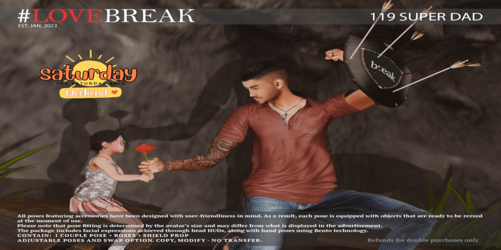 119 Super Dad Family Pose	&lt;a href=&quot;http://maps.secondlife.com/secondlife/Bloom%20Light/44/250/37&quot; target=&quot;_blank&quot;&gt;Teleport&lt;/a&gt;