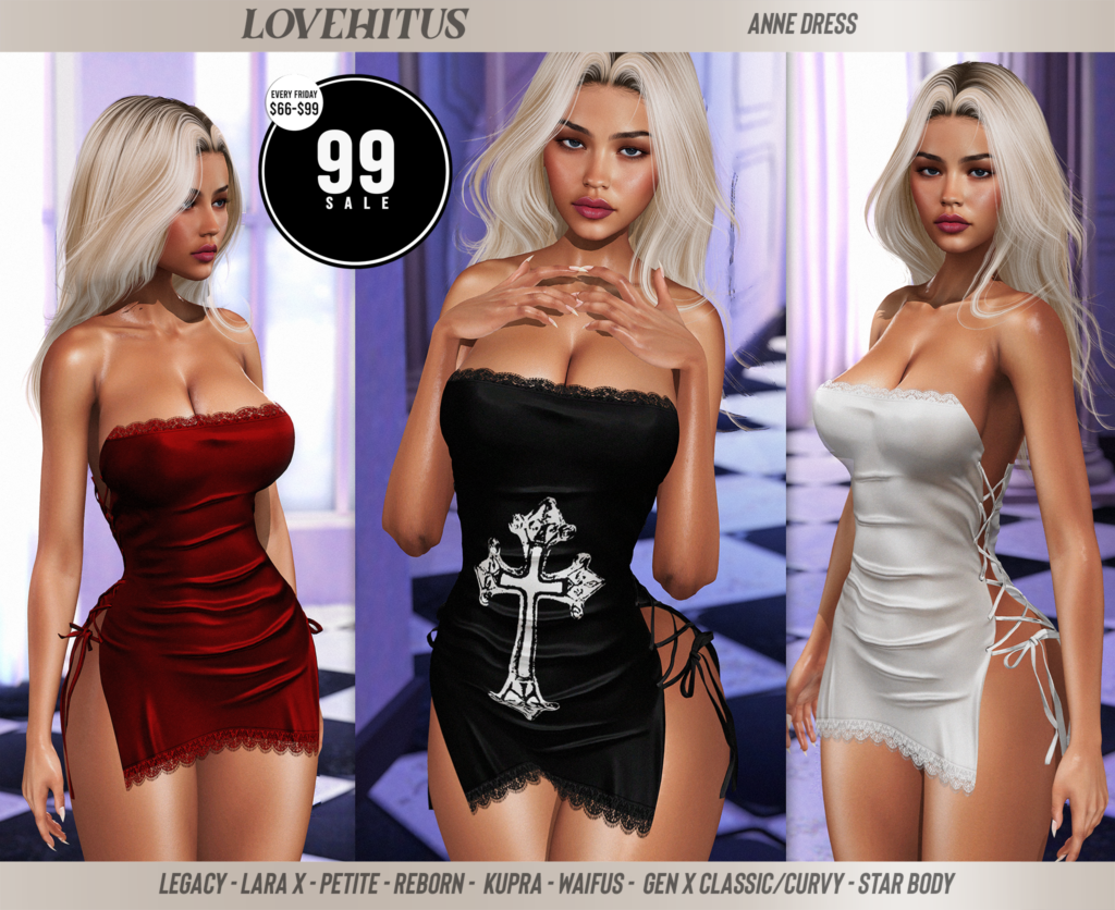 Anne Dress - GenX/Inithium/Legacy/MaitreyaX/Reborn/Star/+mods	&lt;a href=&quot;http://maps.secondlife.com/secondlife/Optimal/200/74/801&quot; target=&quot;_blank&quot;&gt;Teleport&lt;/a&gt;