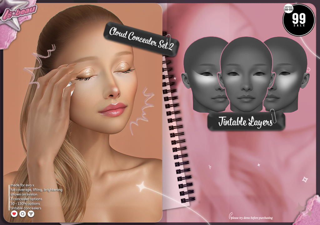 Cloud Concealer Set 2 - EvoX	&lt;a href=&quot;http://maps.secondlife.com/secondlife/Roslyn%20Rue/132/165/3374&quot; target=&quot;_blank&quot;&gt;Teleport&lt;/a&gt;