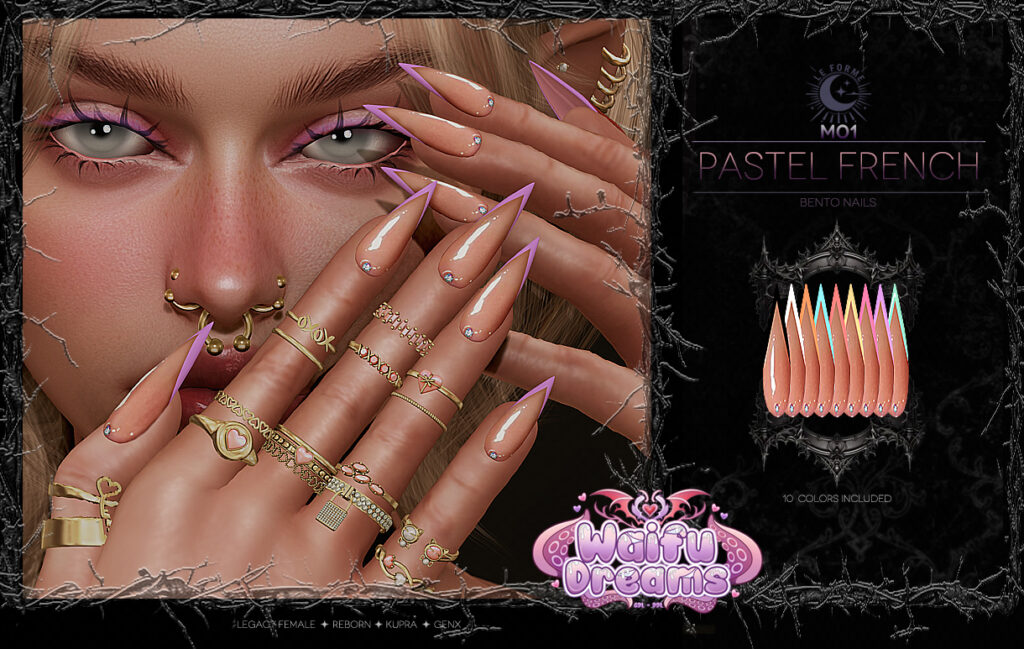 M01 Pastel French Nails - GenX/Inithium/Legacy/Reborn
