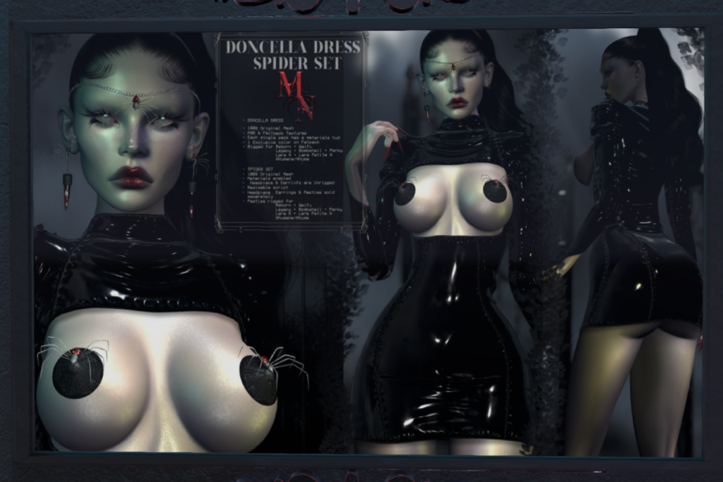 Doncella Spider Set Dress - Legacy/MaitreyaX/Nhumana/Reborn/+mods, L$350 each/L$2050 FP