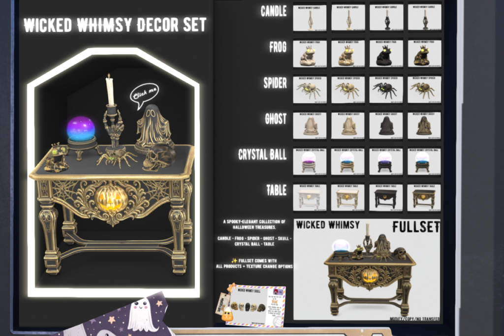 Wicked Whimsy Set, L$169-L$229 each/L$2222 FP
