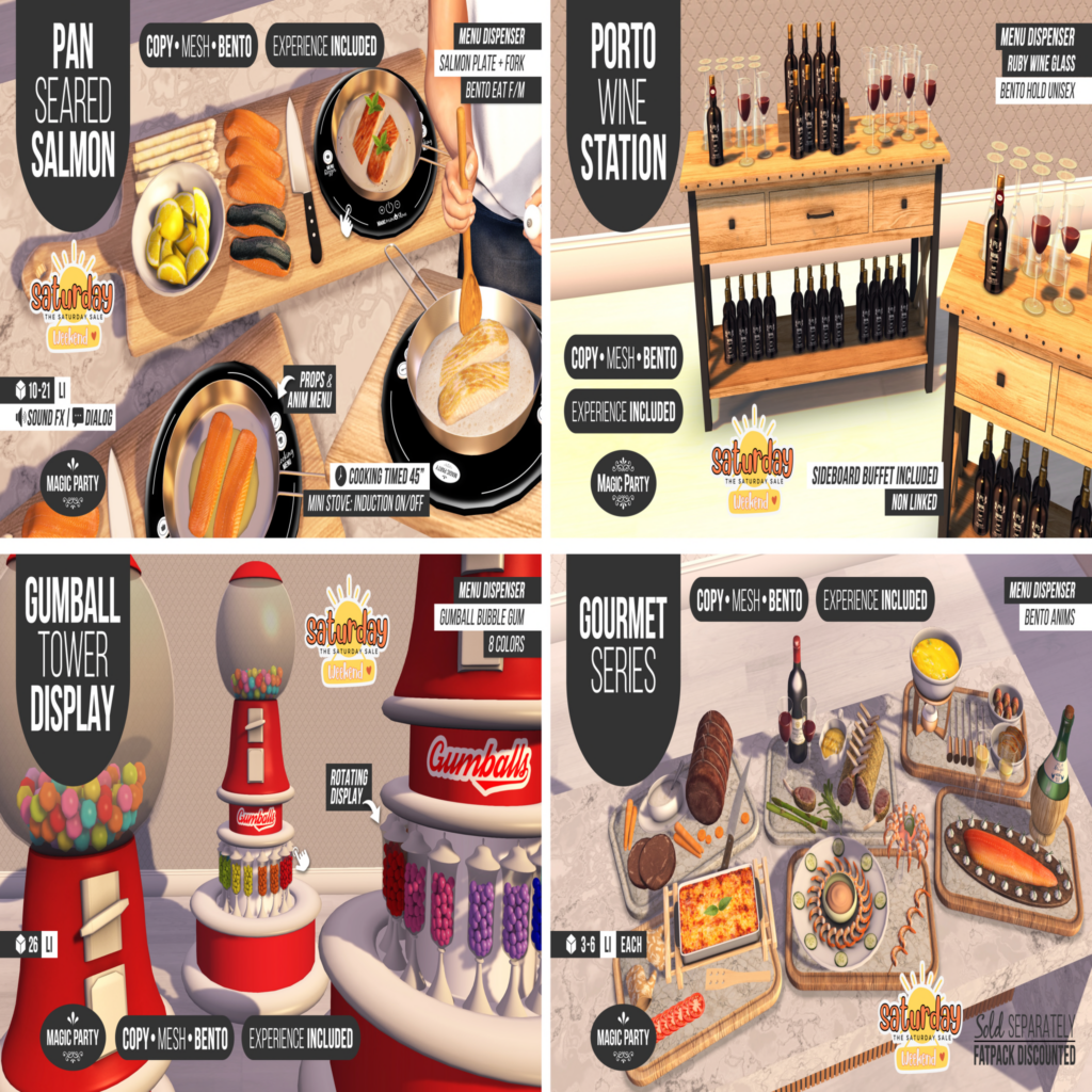 Pan Seared Salmon | Porto Wine Station | Gumball Tower Display | Gourmet Series	&lt;a href=&quot;http://maps.secondlife.com/secondlife/Amber%20Cove/180/240/25&quot; target=&quot;_blank&quot;&gt;Teleport&lt;/a&gt;