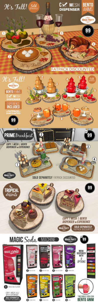 It&#039;s Fall | Prime Breakfast | Tropical Desserts | Magic Soda Machine	&lt;a href=&quot;http://maps.secondlife.com/secondlife/Amber%20Cove/180/240/25&quot; target=&quot;_blank&quot;&gt;Teleport&lt;/a&gt;