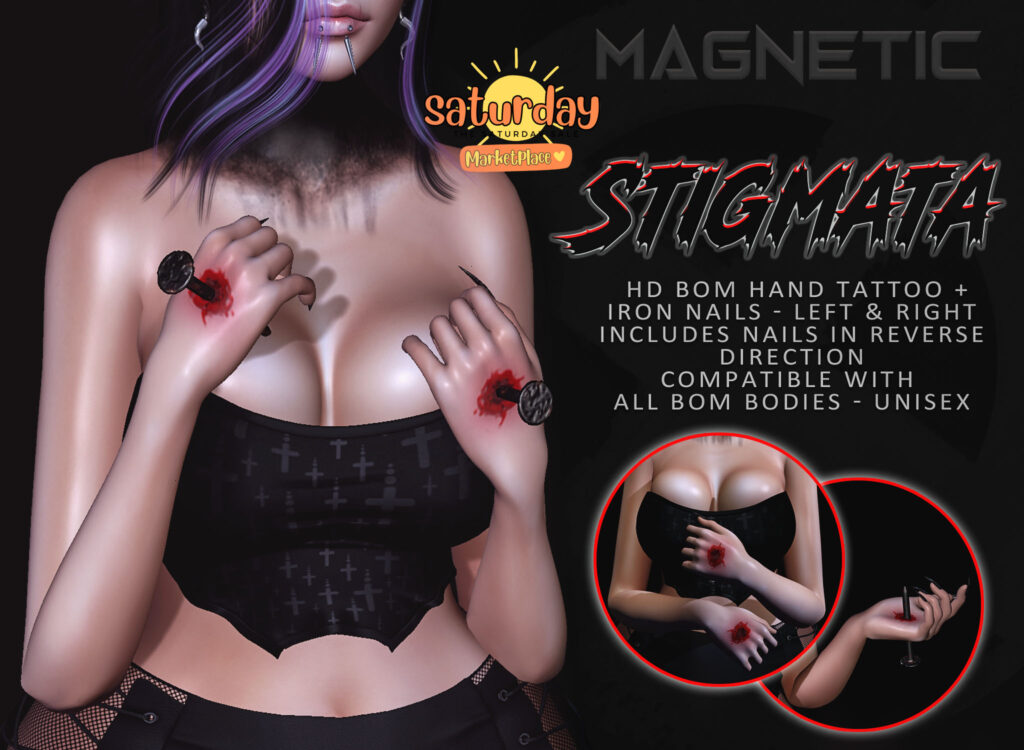 Stigmata Accessories	&lt;a href=&quot;https://tinyurl.com/4sch8f2v&quot; target=&quot;_blank&quot;&gt;Marketplace Link&lt;/a&gt;
