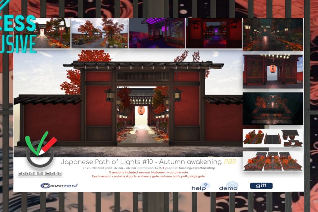 Japanese Path of Lights #10 Decor, L$349