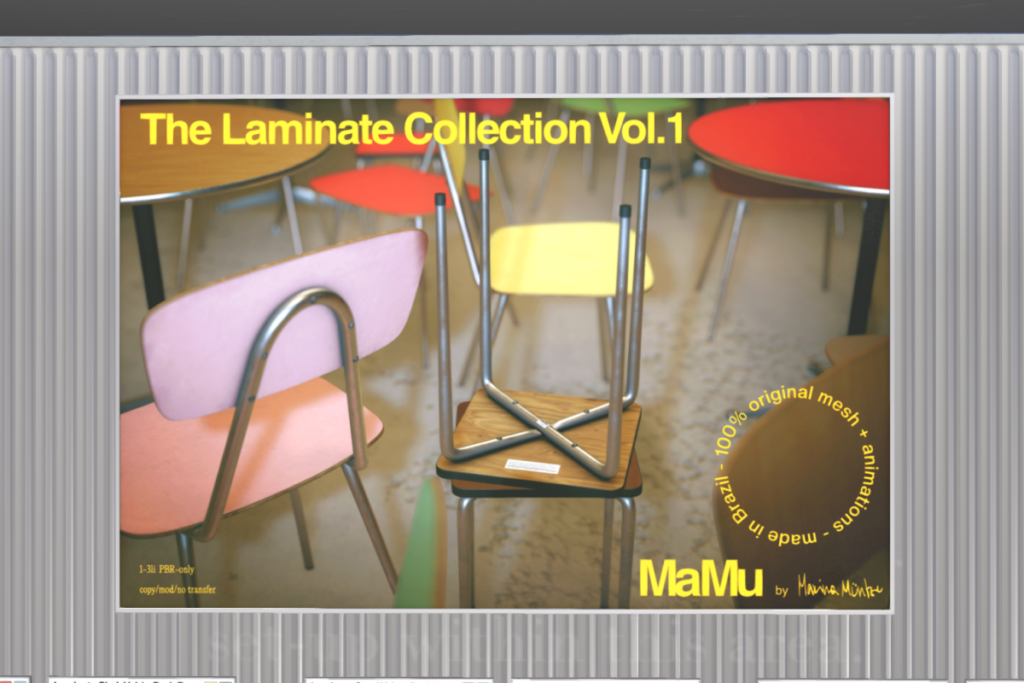 Laminate Chair, Stool, &amp; Tables, L$350 each/L$800 each FP