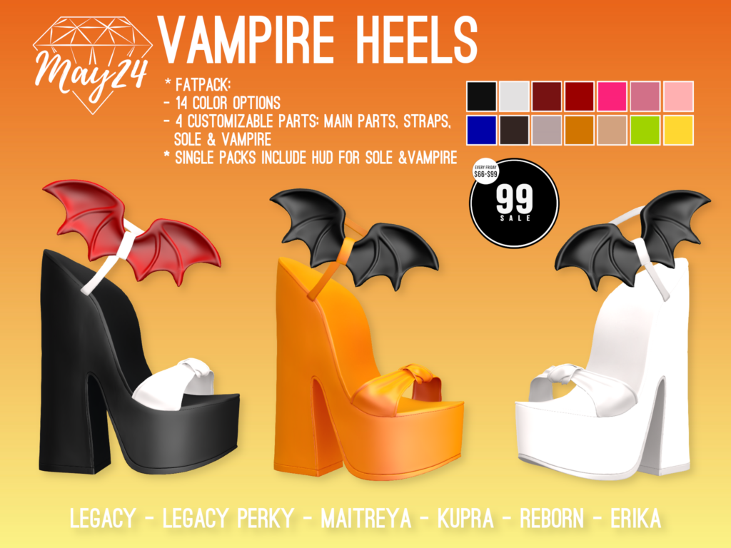 Vampire Heels - Erika/Inithium/Legacy/Maitreya/Reborn/+mods	&lt;a href=&quot;http://maps.secondlife.com/secondlife/Highway%20Star/144/134/23&quot; target=&quot;_blank&quot;&gt;Teleport&lt;/a&gt;